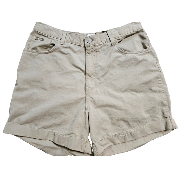 Calvin Klein Womens Khaki Chino Cuffed Hem 5 Pocket Shorts Size 13/14 - Picture 1 of 8